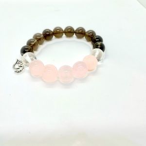 Rose Quartz clear quartz Smoky Quartz 12 mm